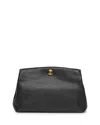 Liffner Medium Pushlock Leather Pouch In Black