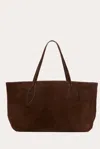 Liffner Mega Sprout Tote Dark Brown Suede In Brown