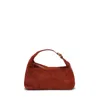 Liffner Micro Pillow Raffia Effect Pouch In Rust,gold Hardware