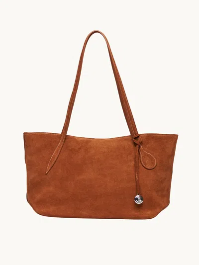 Liffner Midi Sprout Tote Saddle Brown In Blue