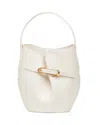 Liffner Mini Belted Bucket Bag In White