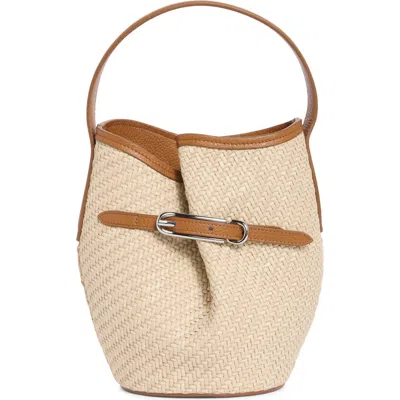Liffner Mini Beltedr Raffia Bucket Bag In Pink