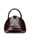 Liffner Dome Croc-embossing Mini Bag In Brown