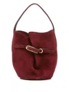 Liffner Mini Suede Bucket Bag In Brown