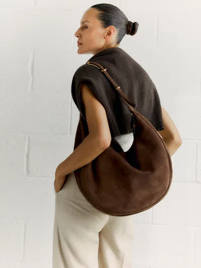 Liffner Moon Hobo Dark Brown Suede
