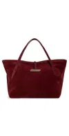 Liffner Petite Penne Tote Maroon Gold Hardware In Red