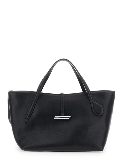 Liffner Petite Penne Tote Silver Hardware In Black