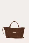 Liffner Petite Penne Tote Suede Dark Brown