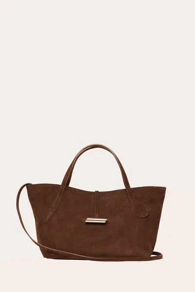 Liffner Petite Penne Tote Suede Dark Brown