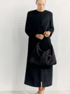 Liffner Pillow Hobo Black Suede In Black