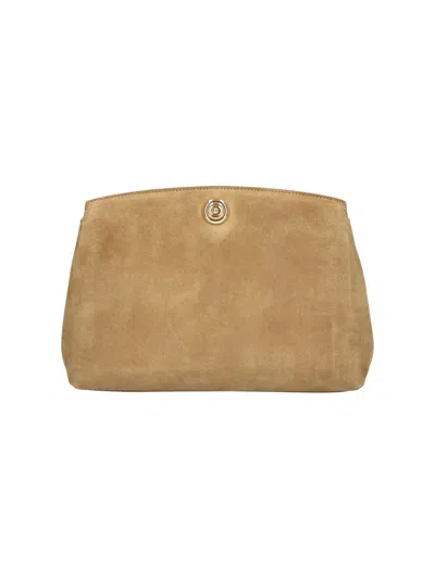 Liffner Pouch In Suede "pushlock" In Sand