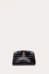 Liffner Pushlock Clutch Black Croc In Black