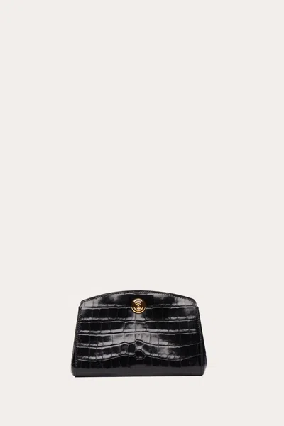 Liffner Pushlock Clutch Black Croc