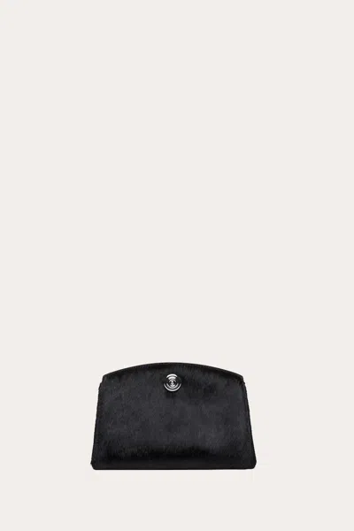 Liffner Pushlock Clutch Black Hair Calf