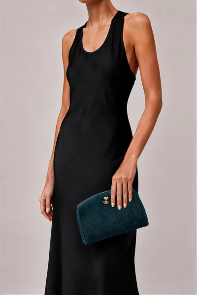 Liffner Pushlock Clutch Deep Jade Hair In Green