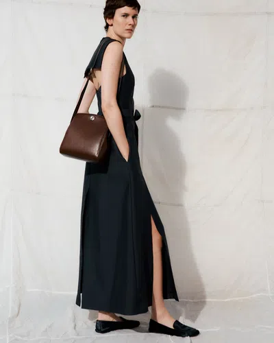 Liffner Pushlock Crossbody Bag Dark Brown