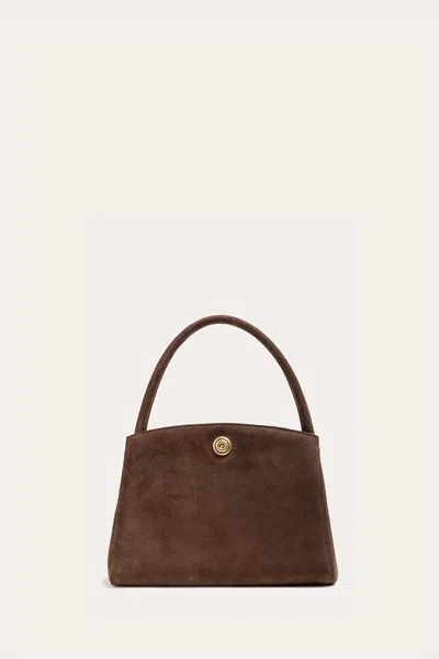Liffner Pushlock Lady Bag Dark Brown Suede