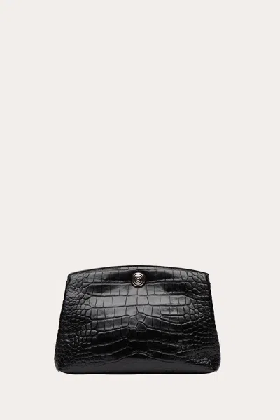 Liffner Pushlock Pouch Black Croc In Blue