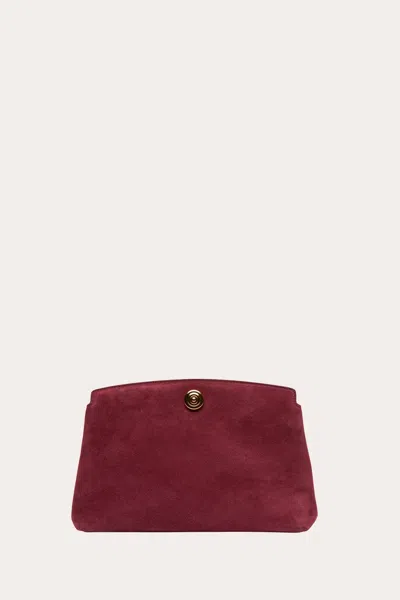 Liffner Pushlock Pouch Burgundy Suede In Red