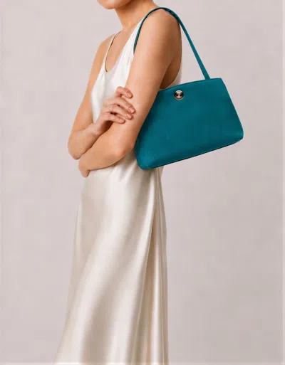 Liffner Pushlock Pouch Deep Jade Suede In Green