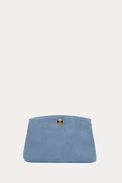 Liffner Pushlock Pouch Denim Suede In Blue
