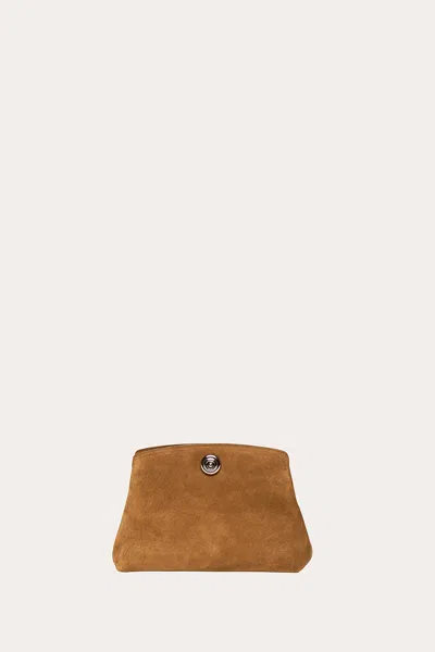 Liffner Pushlock Pouch Mini Light Brown Suede