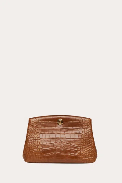 Liffner Pushlock Pouch Nougat Croc In Brown