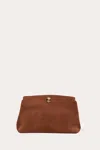 Liffner Pushlock Pouch Saddle Brown Suede In Brown