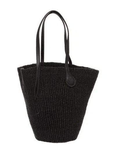 Pre-owned Liffner Raffia Bucket Bag In Black