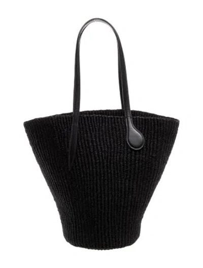 Pre-owned Liffner Raffia Bucket Bag In Black