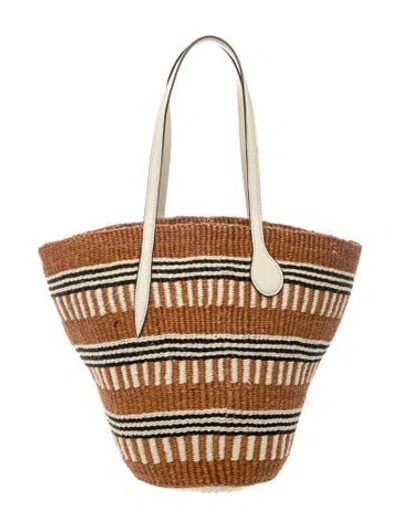 Pre-owned Liffner Raffia Tote In Brown