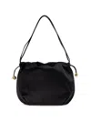 Liffner Satin Drawstring Shoulder Bag In Black