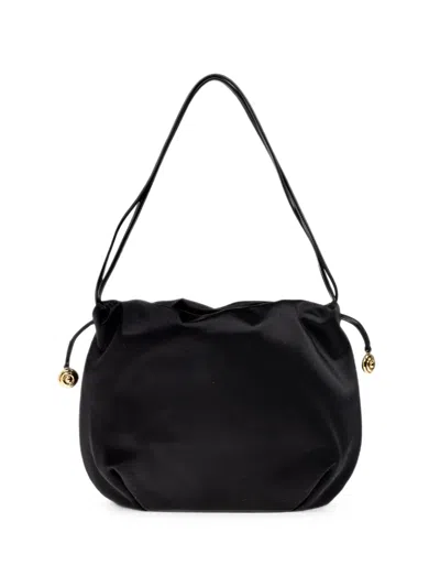 Liffner Satin Drawstring Shoulder Bag In Black