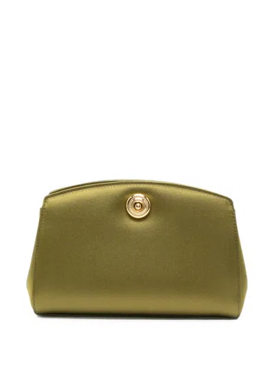 Liffner Satin Push-lock Clutch Bag In Blue