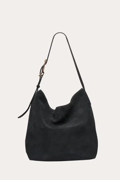 Liffner Slouch Bucket Black Suede