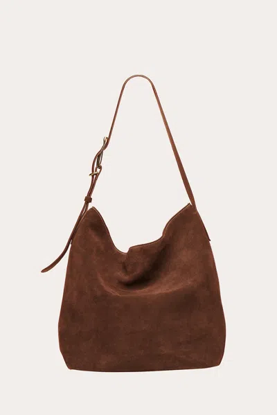 Liffner Slouch Bucket Dark Brown Suede