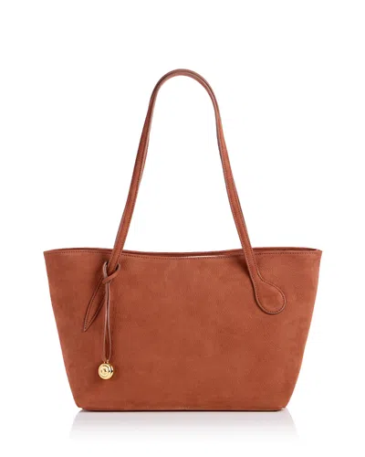 Liffner Sprout Midi Suede Tote In Brown