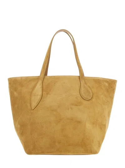 Liffner Sprout Soft Suede Tote In Beige