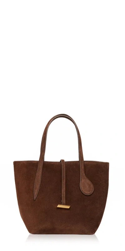 Liffner Sprout Tote Mini Dark Brown Suede