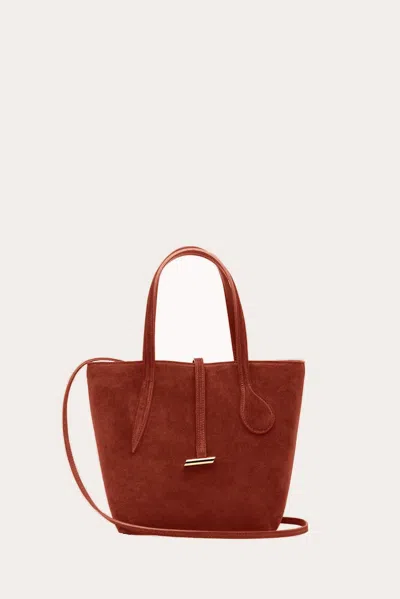 Liffner Sprout Tote Mini Rust Suede In Red