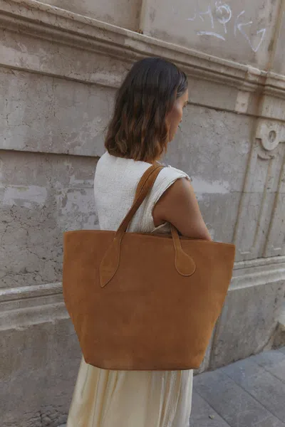 Liffner Sprout Tote Rhum Suede In Brown