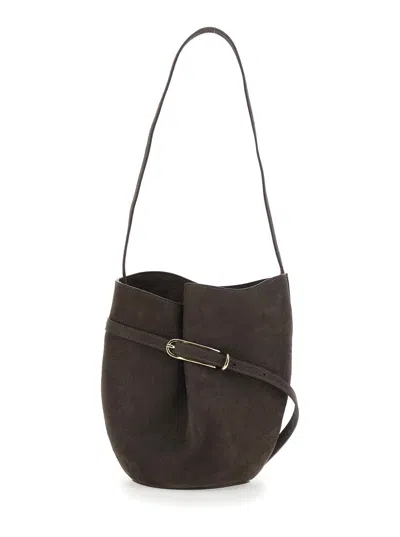 Liffner Suede Calf Leather Crossbody Bag In Brown