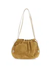 Liffner Suede Drawstring Shoulder Bag In Nude