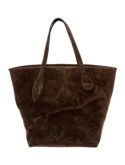 Pre-owned Liffner Suede Little Sprout Tote Large In Brown