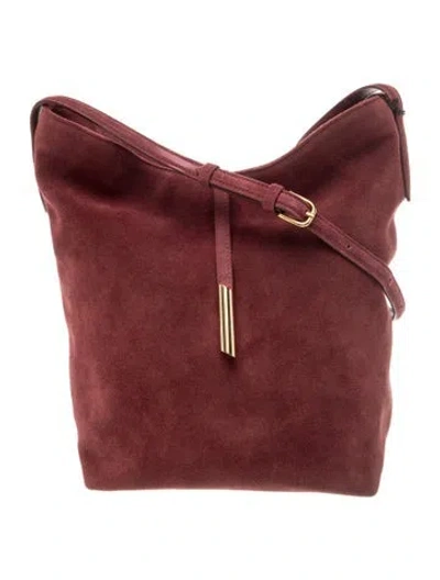 Pre-owned Liffner Suede Messenger Bag In Burgundy