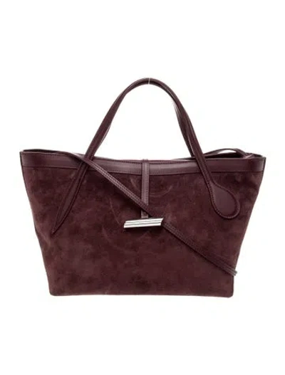 Pre-owned Liffner Suede Top Handle Bag In Burgundy