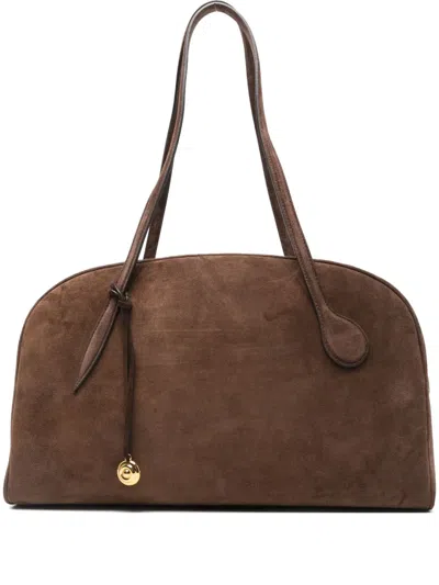 Liffner Suede Tote Bag In Brown