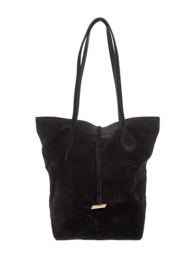 Pre-owned Liffner Suede Tote In Black