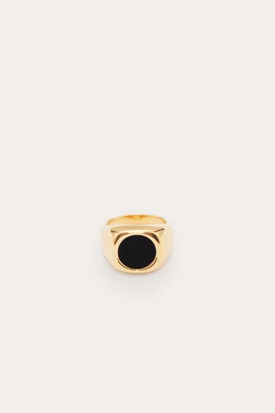 Liffner Sunken Stone Signet Ring Gold
