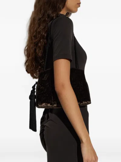 Liffner Tassel Velvet Shoulder Bag In Black